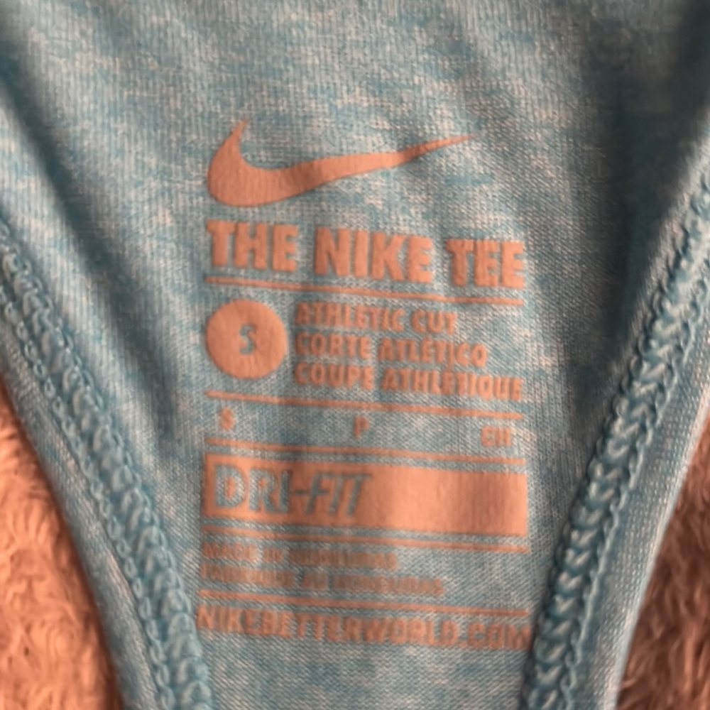 Nike Blue Racerback Tank Top with Swoosh - Picture 2 of 3